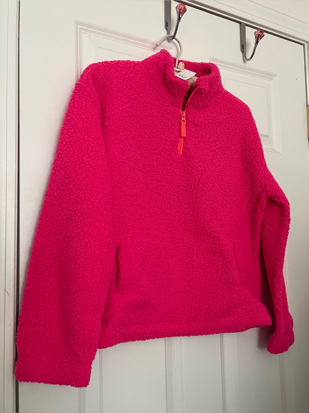 NWT Gap Kids Hot Pink Sherpa Half-Zip Fleece Pullover